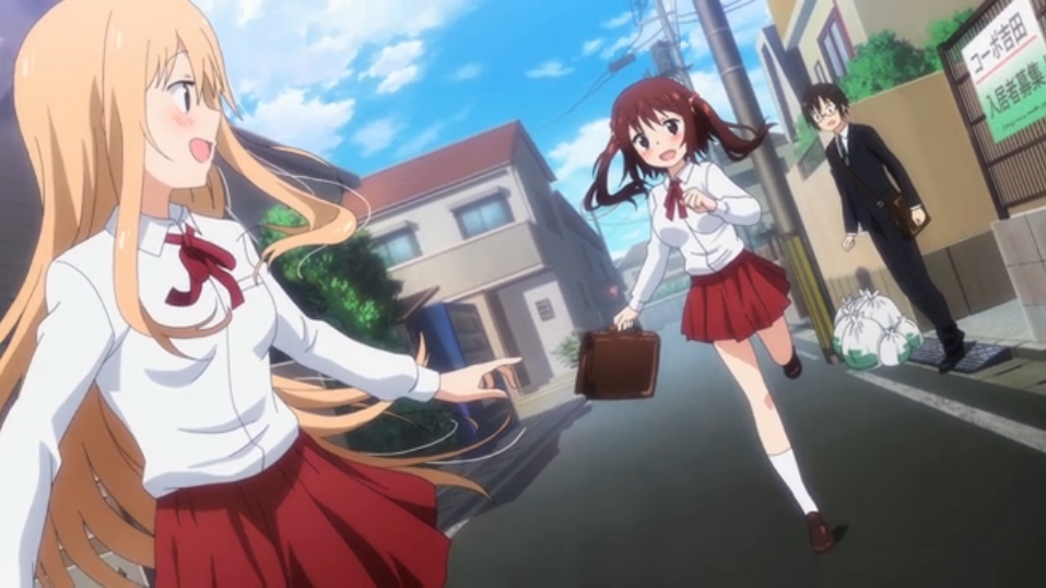 Umaru and Ebina run off to school.jpg