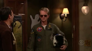 Barney flight-suited up.