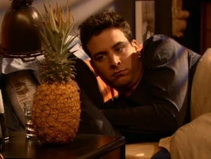 Ted waking up next to the Pineapple.