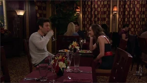 Ted and Vicky have dinner.