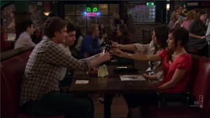 The gang toast to Mitch.