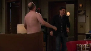 Ted walks in on a naked Mitch, Robin's date.
