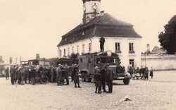 Niemcy na rynku w Mławie 1939