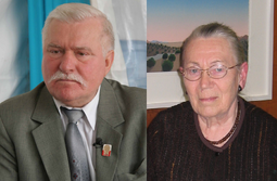 Anna Walentynowicz i Lech Wałęsa