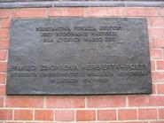 Plaque Zbigniew Herbert on building in Old Town in Toruń