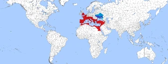 Królestwo Ostrogotów, a Cesarstwo Rzymskie na krótko przed najazdem Hunów██&nbsp;Cesarstwo Rzymskie za panowania Walentyniana I (321-375 n.e)██&nbsp;Królestwo Ostrogotów przypuszczalnie w momencie przejęcia władzy przez Hermanaryka (ok. 342 rok n.e)██&nbsp;Królestwo Ostrogotów przypuszczalnie pod koniec panowania Hermanaryka (ok. 375 rok n
