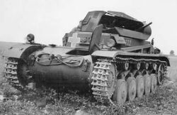 Niemiecki czołg pz2 pod Mokrą 1939