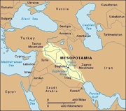 Ancient Mesopotamia with current boarders [See http://mesopotamia.lib.uchicago