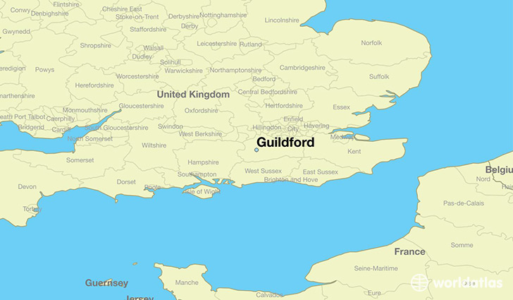 Map Of Guildford Area Guildford | Hitchhikers | Fandom