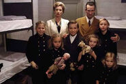 The Goebbels kids in their Downfall version along with their parents.