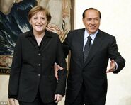 Merkel y Silvio Berlusconi