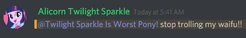 Toilet getting trolled on the HRP chat.