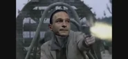 Fegelein fires a submachine gun at Tukhachevsky's hovercraft (Tukhachevsky vs Fegelein: Round Four)