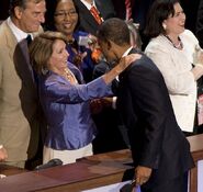 Obama y Nancy Pelosi