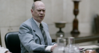 Khrushchev in The Death of Stalin, as portrayed by Steve Buscemi. Not as loud as the Brezhnev Khrushchev, but just as grumpy.