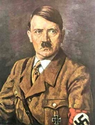 A popular painted portrait of Adolf Hitler.