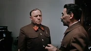Stalin talking with Zhukov in the movie Battle of Moscow.