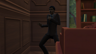 A Sims 4 Hitler dying of a heart attack...poor Dolfy.