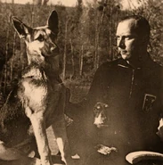 Mohnke with his dog.