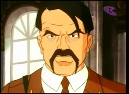 Captain Planet Hitler, sporting a Khan moustache.