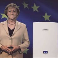 Merkel y su calentador Junker