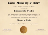 A certificate given to Fegelein to which he was one of the signatories.