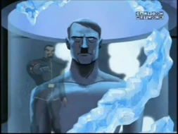 Justice League Hitler, frozen.