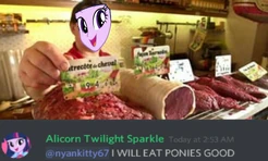 One of Nyan Spadeson's edits making fun of one of Toilet's messages.