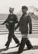 Mussolini y Kurt Schuschnigg