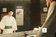 One of the patients that could be Ji-Hu looking at a mirror in a bathroom