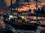 Early concept artwork of the Emily paddle streamer, made circa 2005. Which has differences to the Emily in the final game.