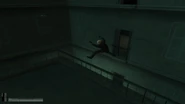 Agent 47 escaping through the window.