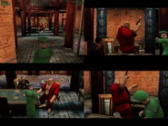 Montage of Tzun tasting Hon's soup and feeling the poison.