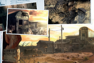 A before and after transition of the Old Mill Location evolving heavily into the Dexter Sawmill as seen in the final game.