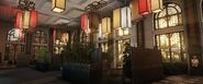 The interior dining room of the hotel.