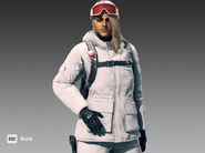 Falcon, her arctic gear in Siberia.