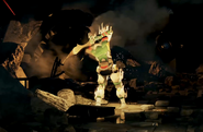 Dino Bosco in Flames, after he is being set and extinguished by Fire.