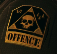"Offence" badge seen on many of the various Heavy Troopers.