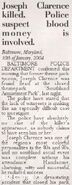Silent Assassin newspaper report of his assassination.