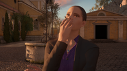 Sofia smoking, closeup.