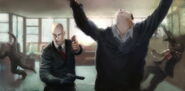 Concept art of the assault rifle on the right.