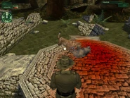 Tezcatlipoca eating the sacrificial wild boar.