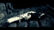 The Cross Necklace & the Hardballer in the passenger seat of the DeVille.