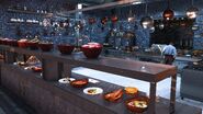The kitchen of the hotel.