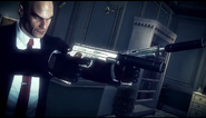 Agent 47 dual-wielding suppressed Silverballers in Absolution.