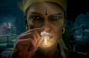 Akka's Close-up shot smoking