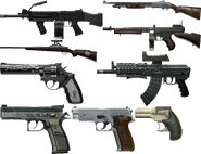 Some weapons that 47 used throughout Absolution.