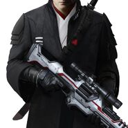 Promotional suit for Montenegro 2048 (with the Longsword II rifle).