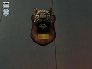 The supposed bust of the Jungle God, featured as an easter egg in The Jacuzzi Job.