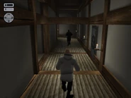 Agent 47 screening a Yoyimbo on patrol.